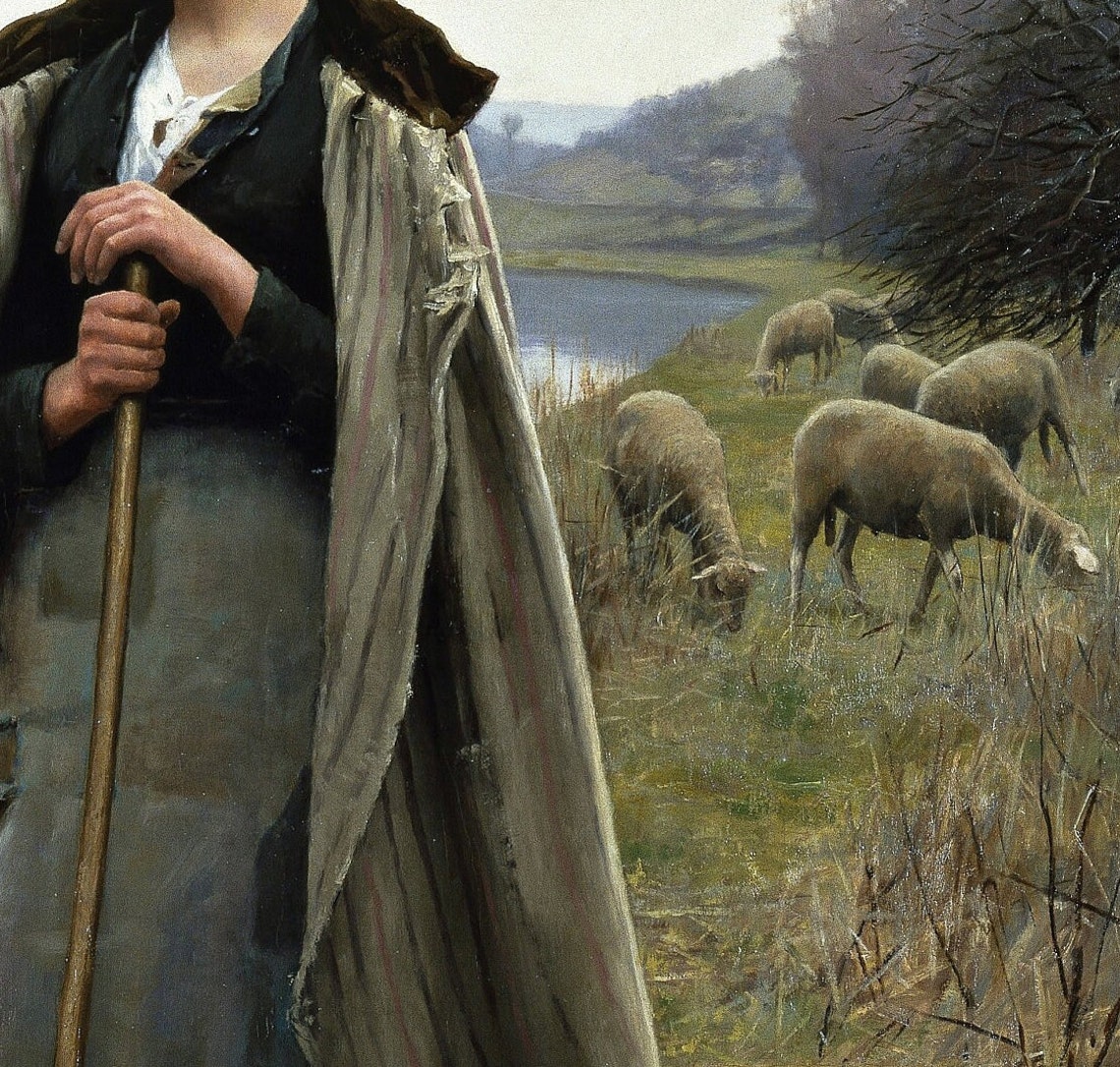 Daniel Ridgway Knight Shepherdess Of Rolleboise Sheep Pasture Wall Art - Image 2