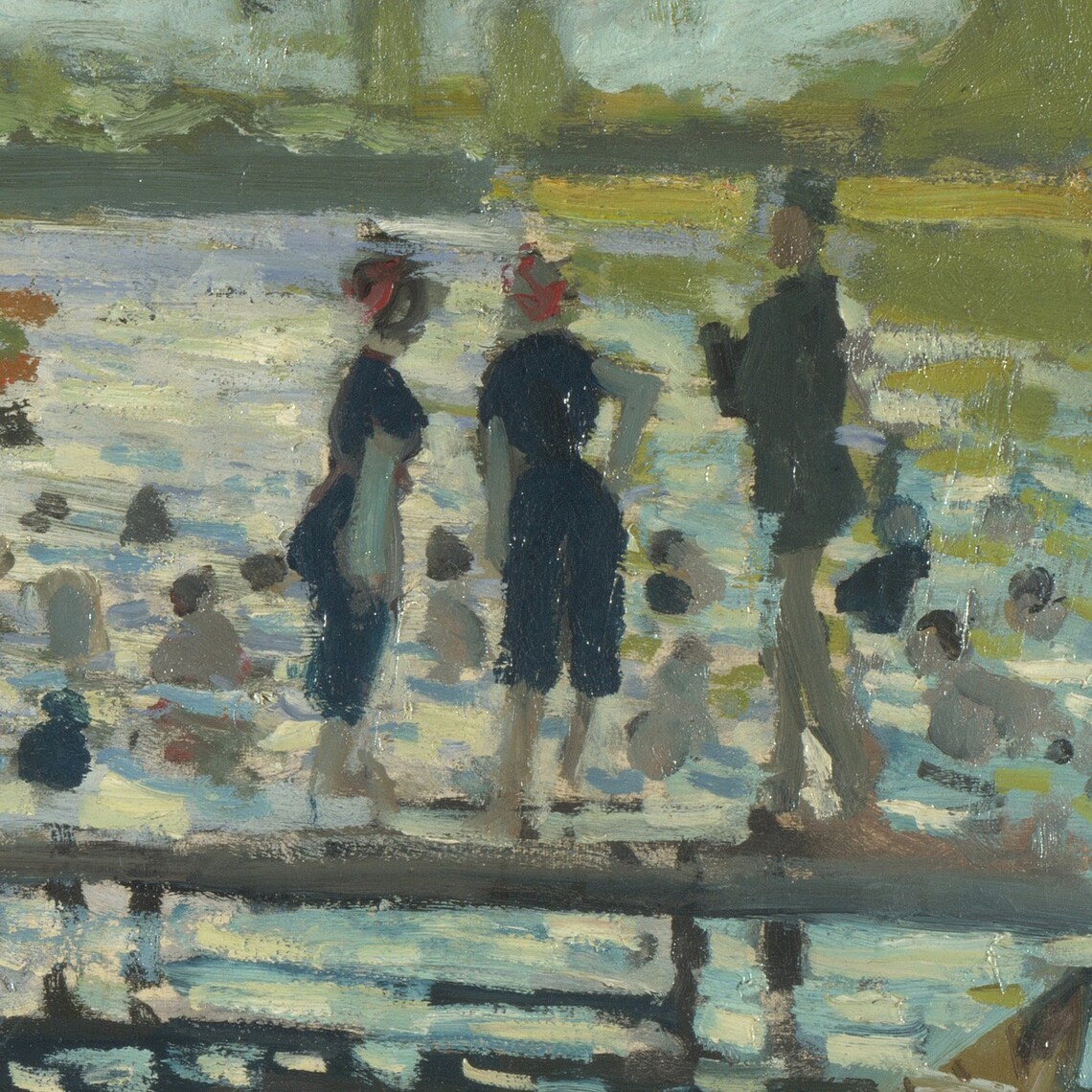 Claude Monet Bathers at La Grenouillère with Rowboats River Scene Poster - Image 3