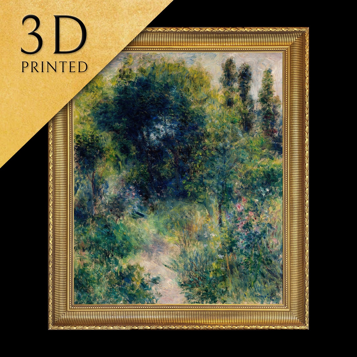 Renoir Sunlit Garden Path Through the Lush Green Foliage Poster