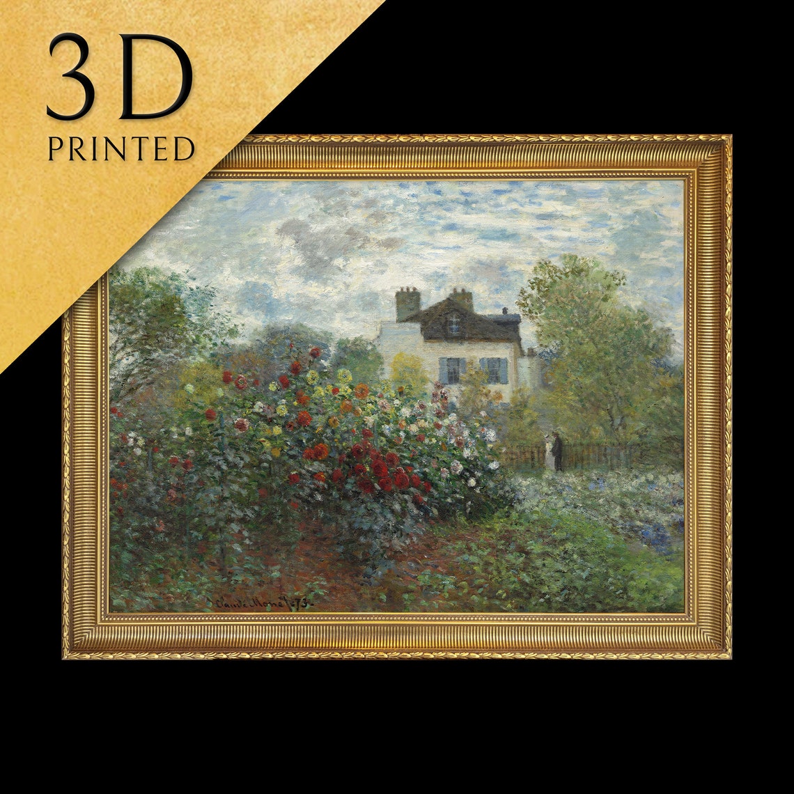 Claude Monet The Artists Garden In Argenteuil Textured Art Poster