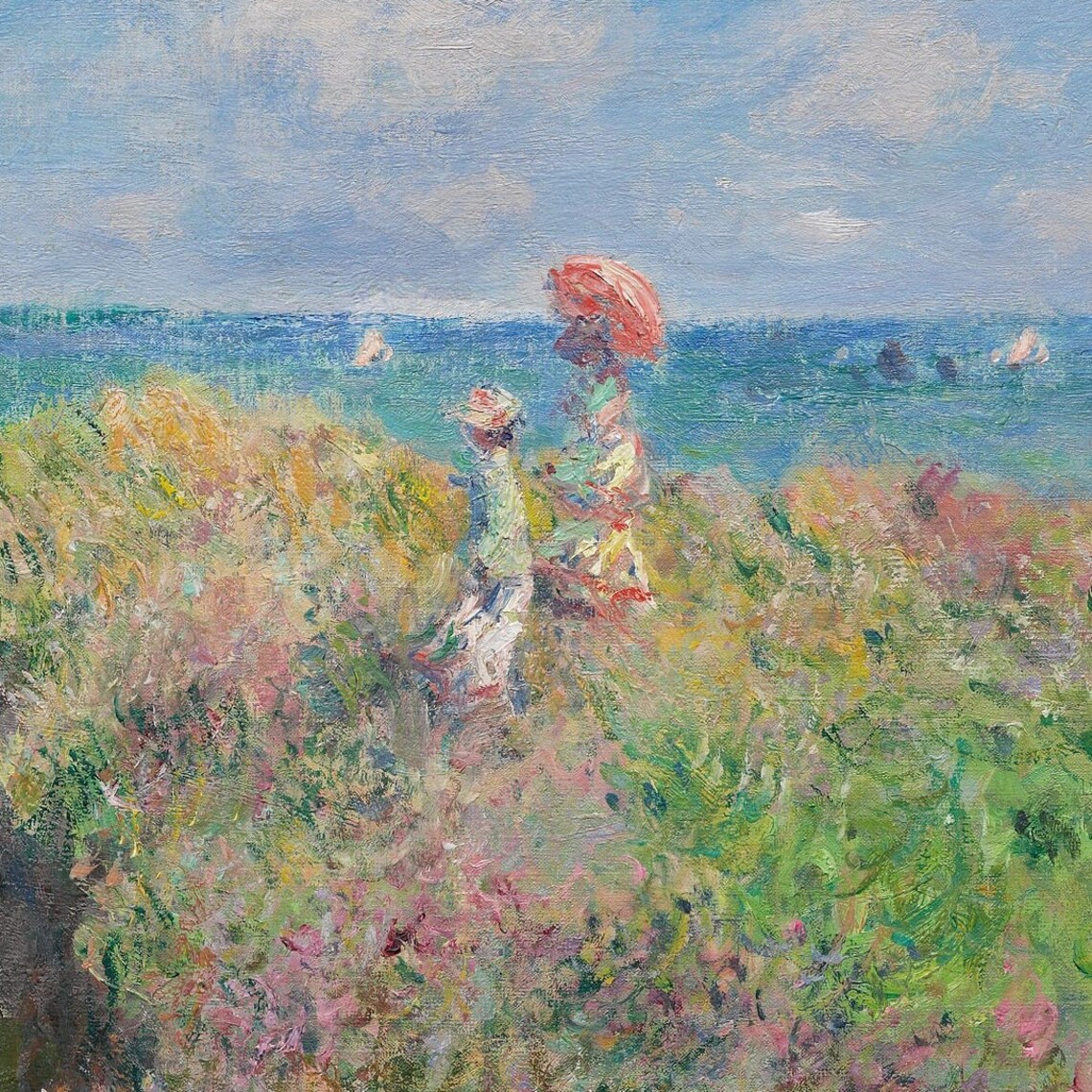 Cliff Walk at Pourville by Claude Monet Impressionist Coastal Cliff Poster - Image 3