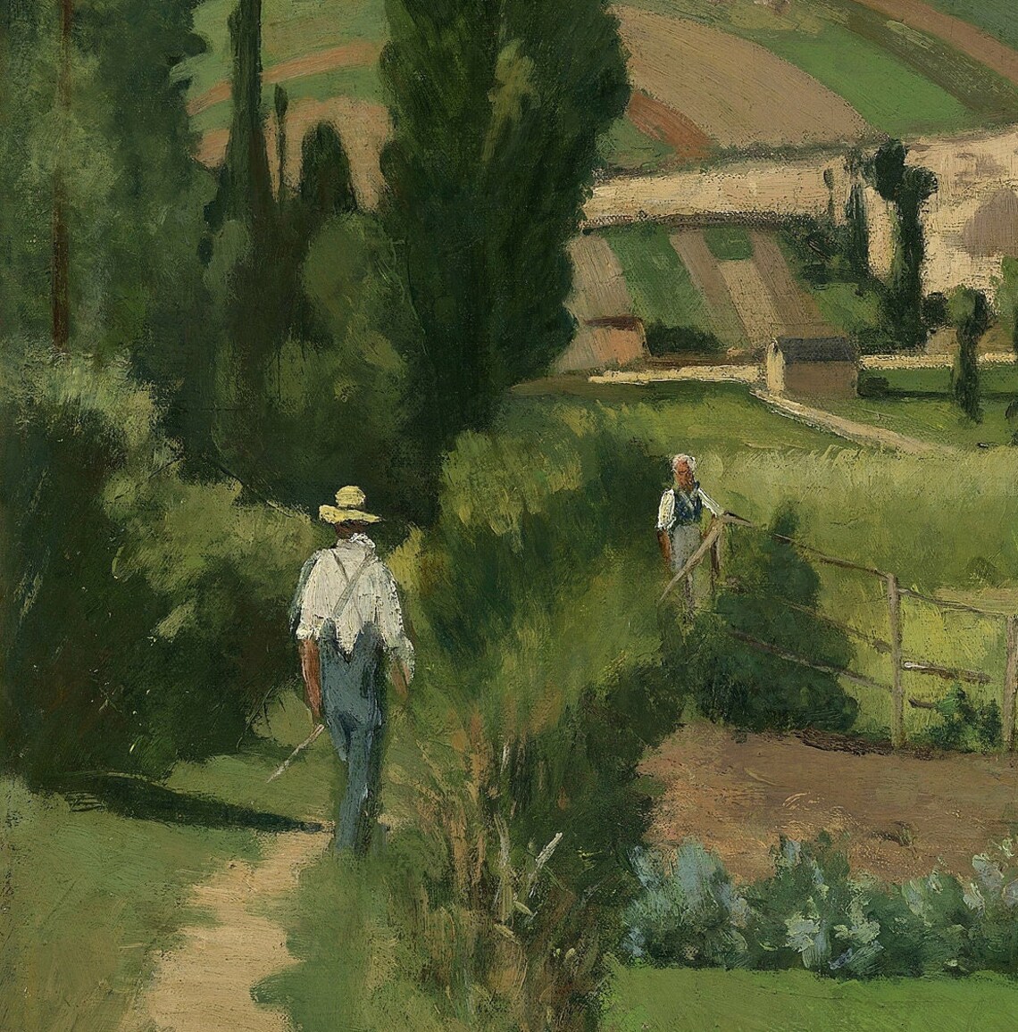 Camille Pissarro Pontoise Countryside Hills Village Textured Poster - Image 2