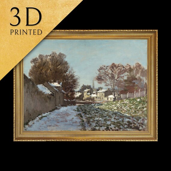 Snow at Argenteuil by Claude Monet Winter Village Lane Scene Poster