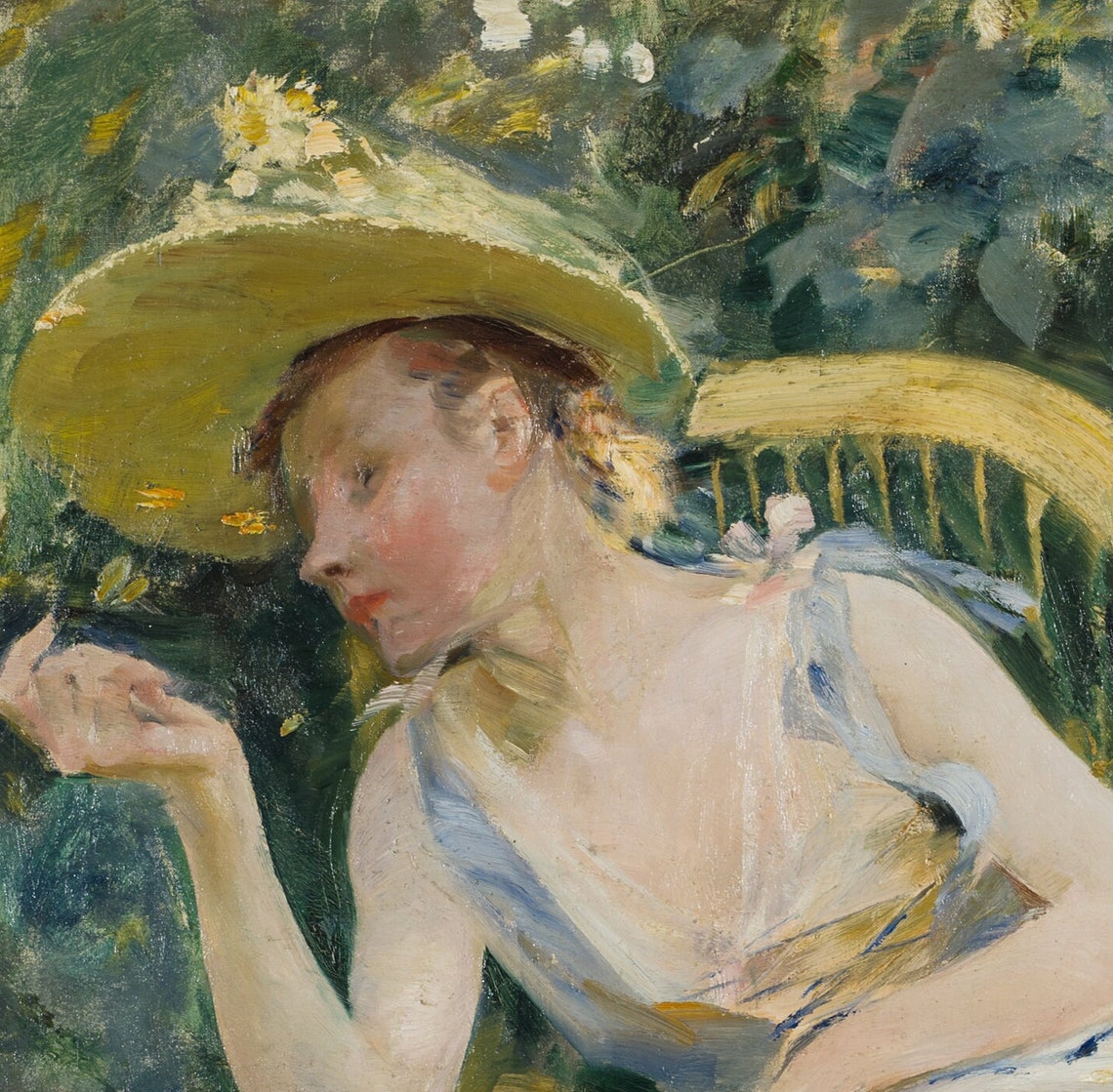 Carl Larsson Study for Rokoko Woman Garden Chair Straw Hat Poster - Image 3