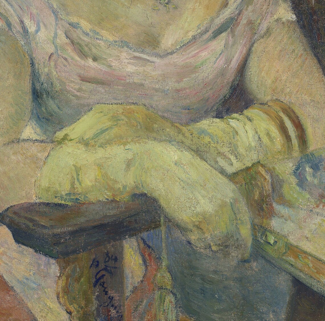 Woman With Long Gloves Holding a Painted Fan Portrait Art Poster - Image 2