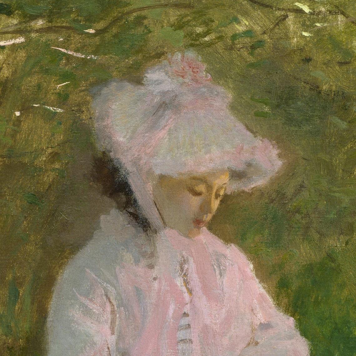 Springtime by Claude Monet Woman Reading Garden Dappled Light Poster - Image 3