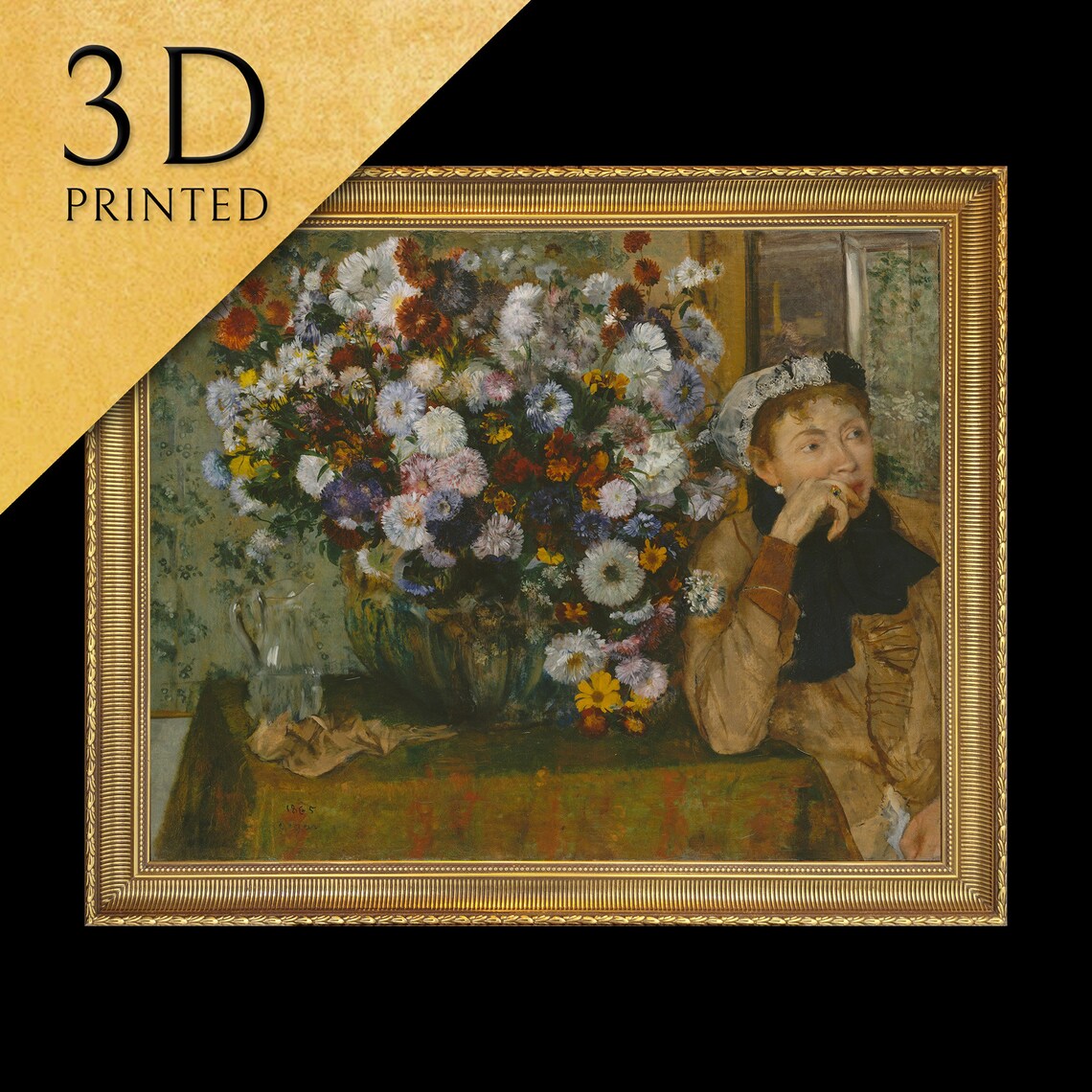 Edgar Degas Seated Woman and Flowers Art Print