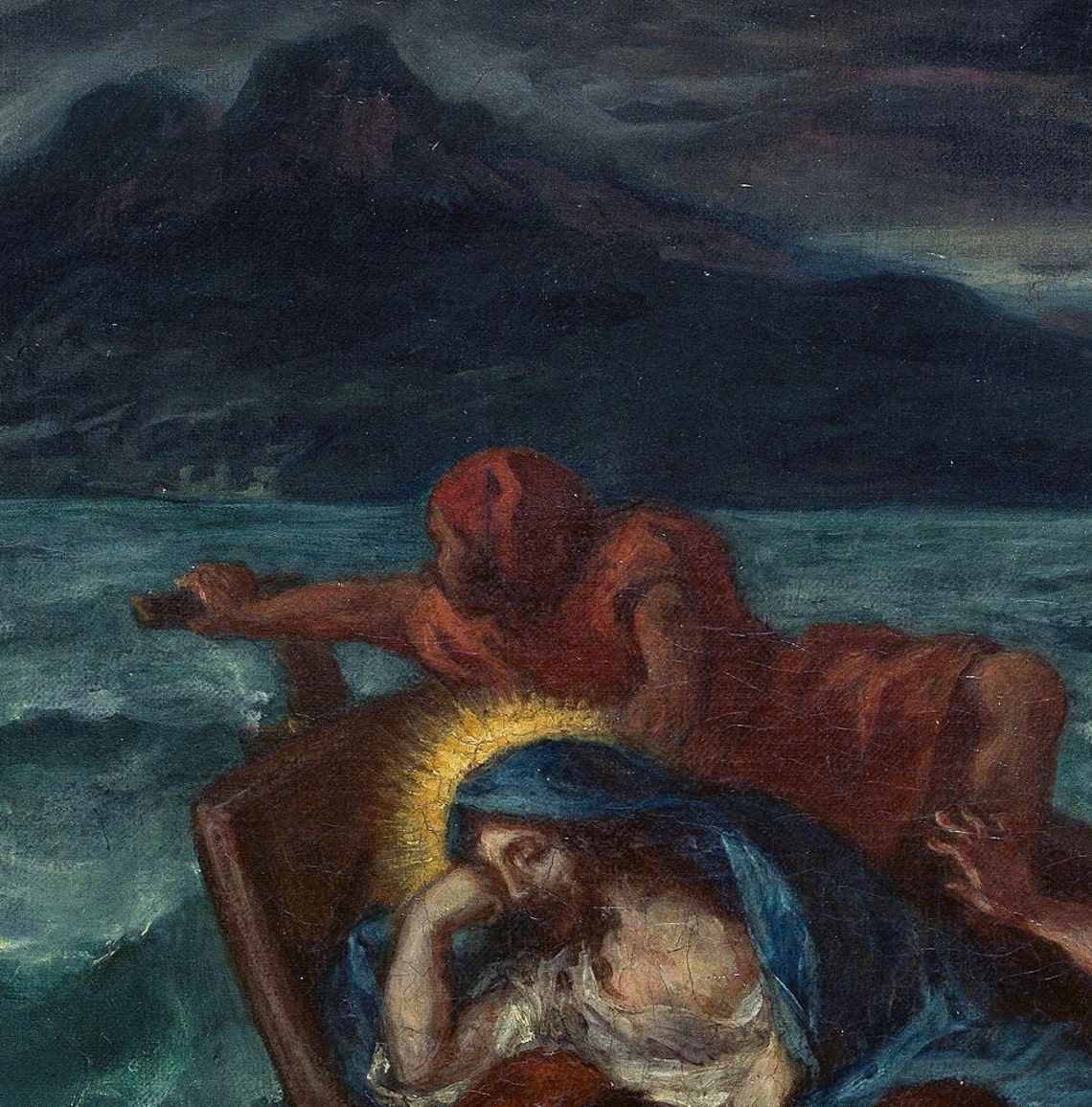 Eugene Delacroix Christ Asleep Stormy Sea Boat Miracle Scene Wall Art - Image 3