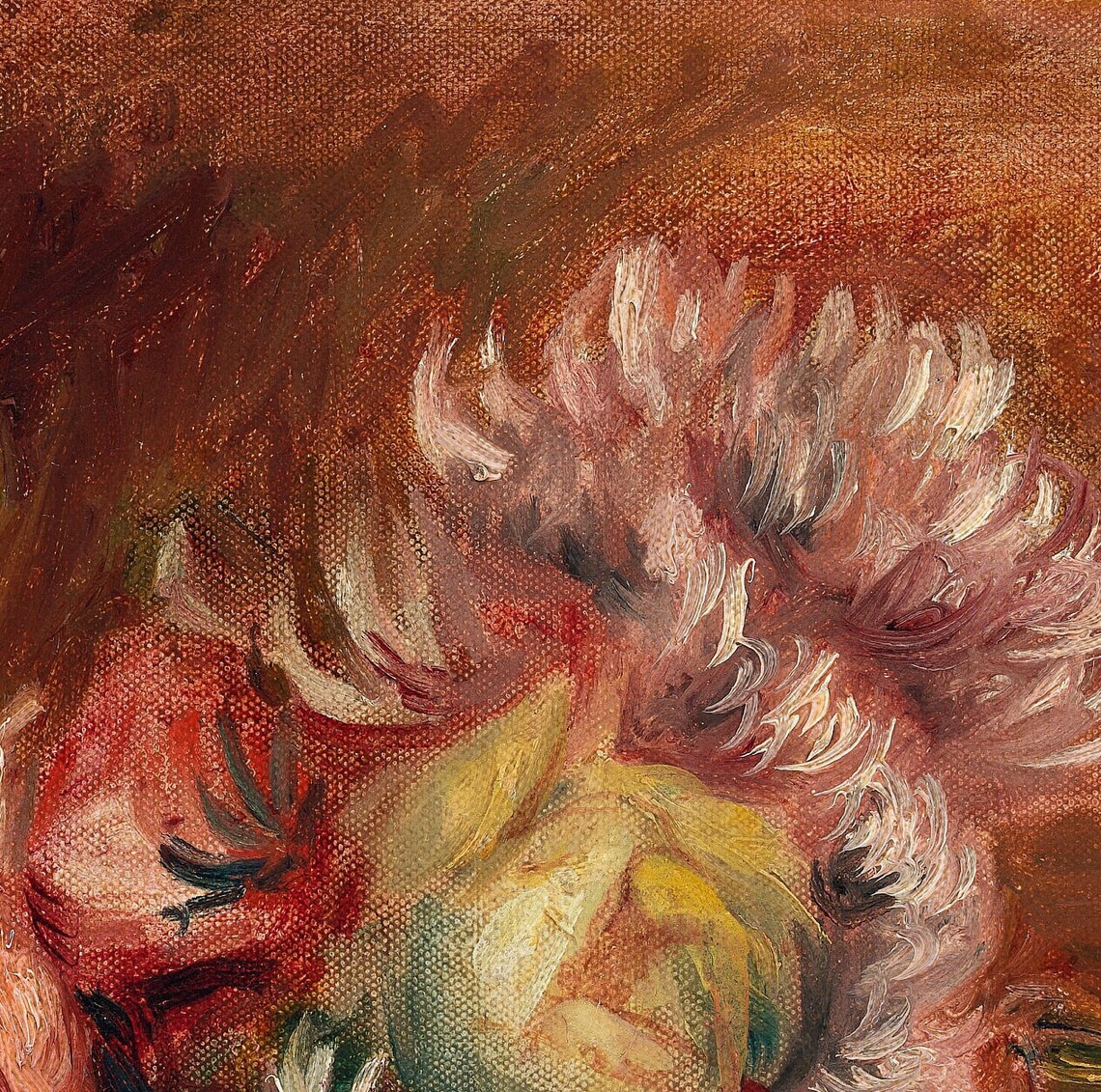 Renoir Bouquet of Chrysanthemums in a Blue Vase Still Life Poster - Image 3