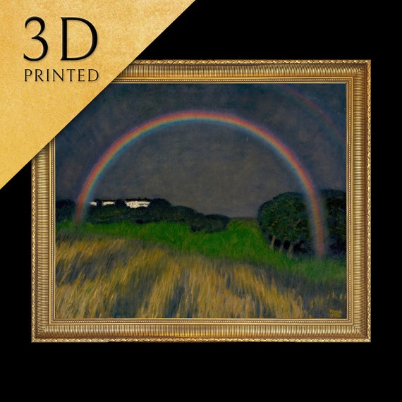 Rainbow Landscape By Franz Von Stuck 3dprinted With Texture And Brush Strokes Looks Like Original Oil Painting High Realistic Printing