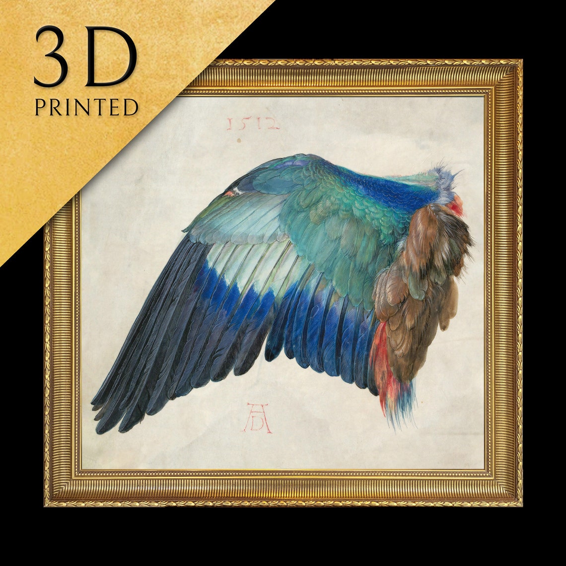 Albrecht Durer Dead Blue Roller 1512 Detailed Wing Study Poster