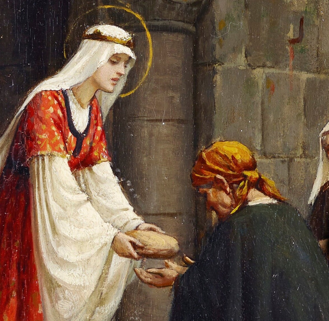 Edmund Blair Leighton The Charity Giving Bread Medieval Scene Poster - Image 3