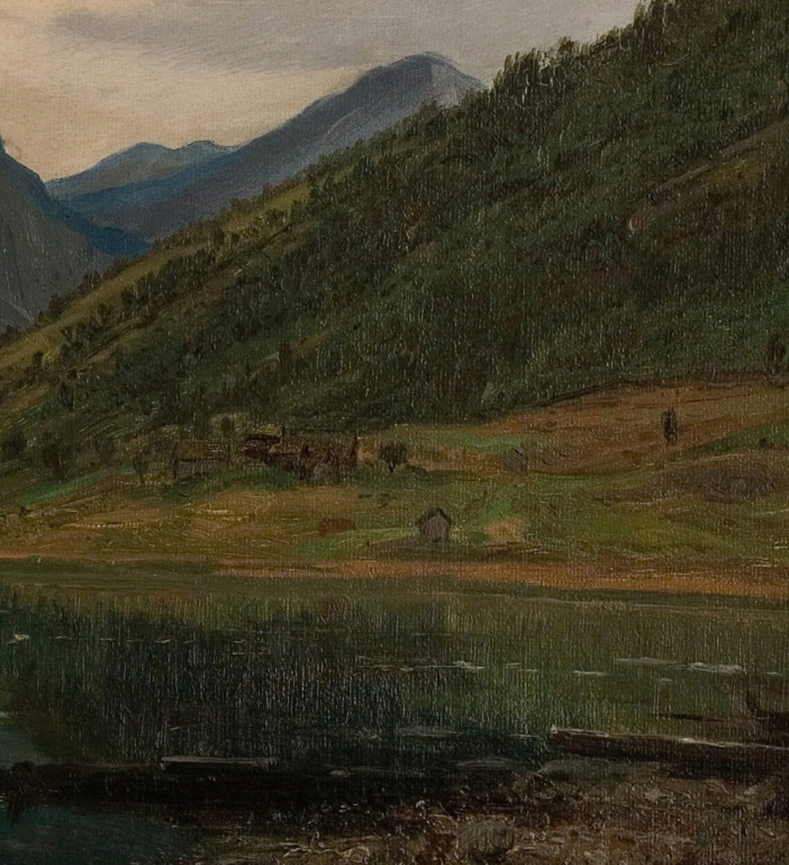 Aftenstemning Fjrland by Amaldus Nielsen Norwegian Fjord Dusk Poster - Image 3