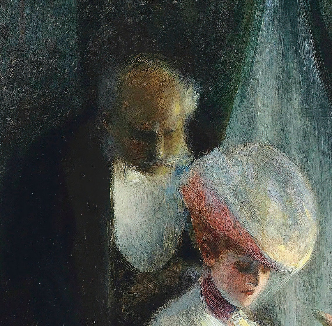 Albert Guillaume Visit to the Fortune Teller Interior Textured Print - Image 3