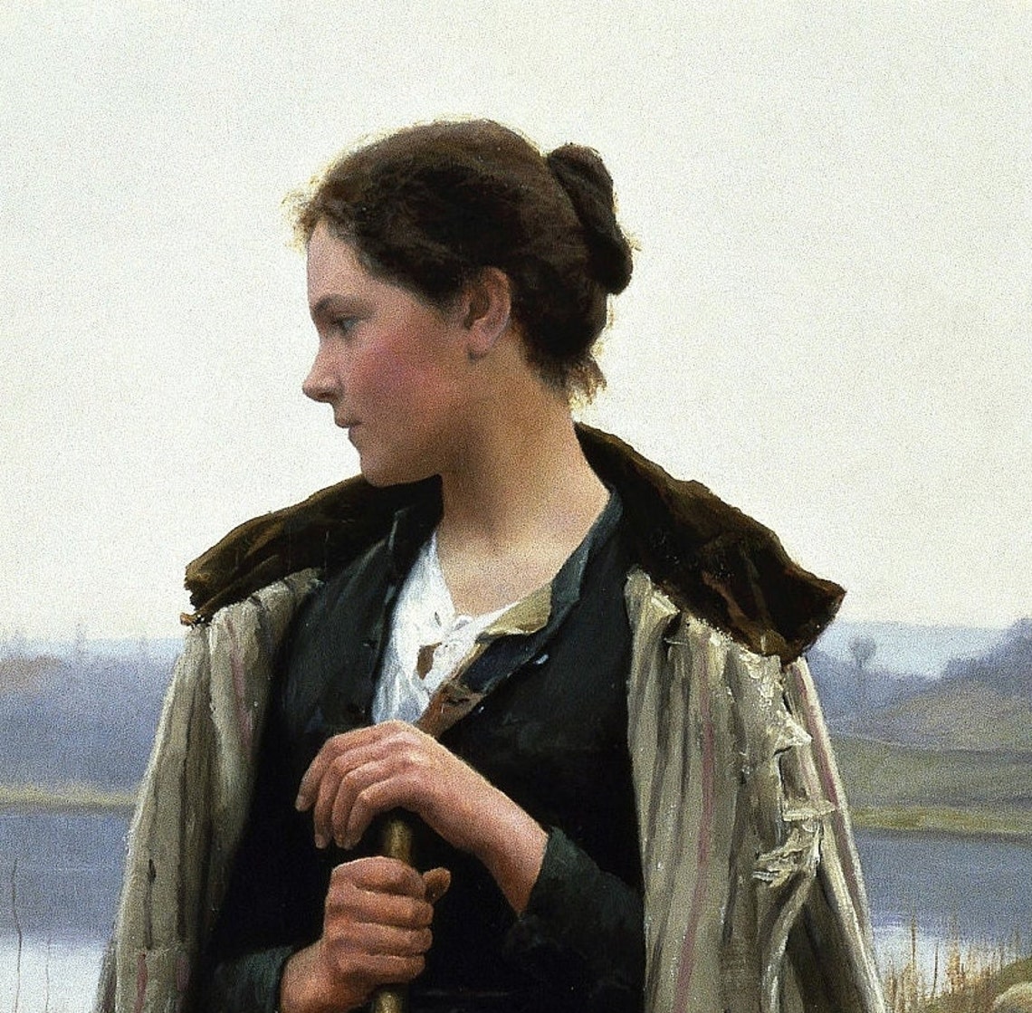 Ridgway Knight Shepherdess Of Rolleboise Sheep River Classic Poster - Image 3