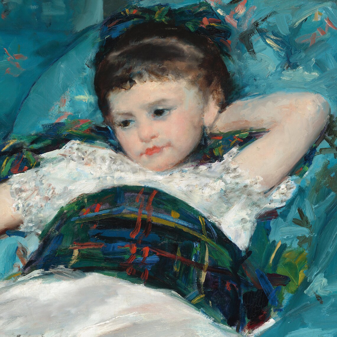 Little Girl In A Blue Armchair, Mary Cassatt Art Print - Image 2