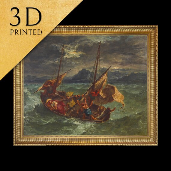 Eugene Delacroix Christ on the Sea of Galilee Storm Scene Poster