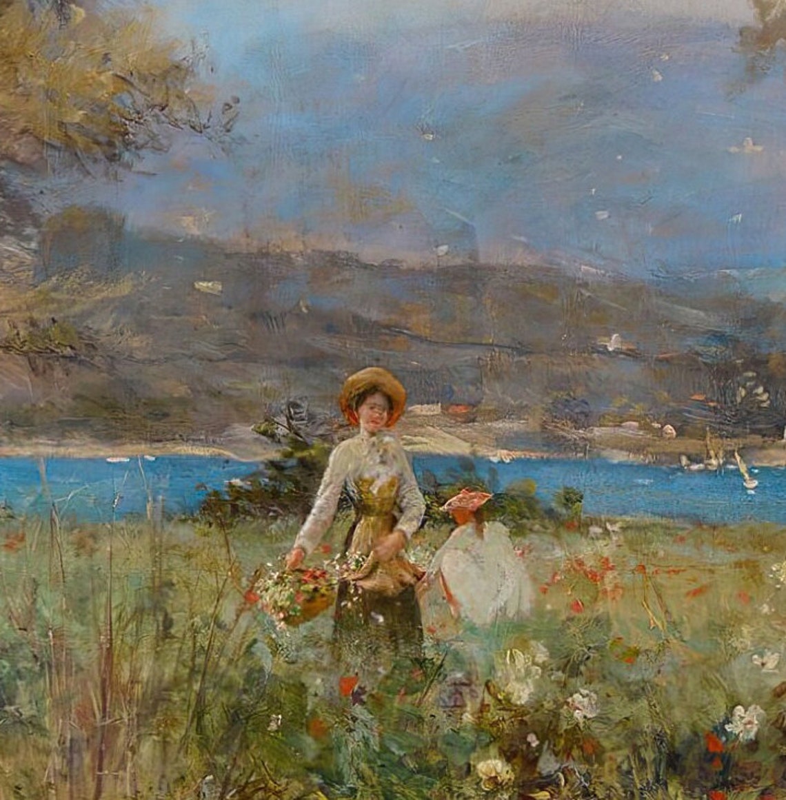 Julius Leblanc Stewart First Spring Flower Field Textured Print - Image 2