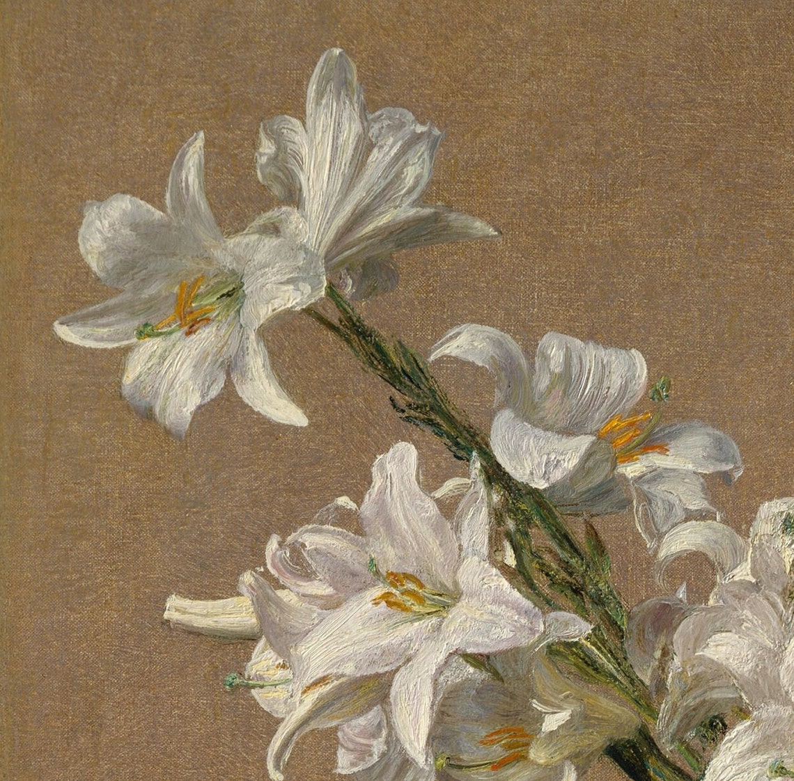 Henri Fantin Latour White Lilies Roses Still Life Classic Poster - Image 3