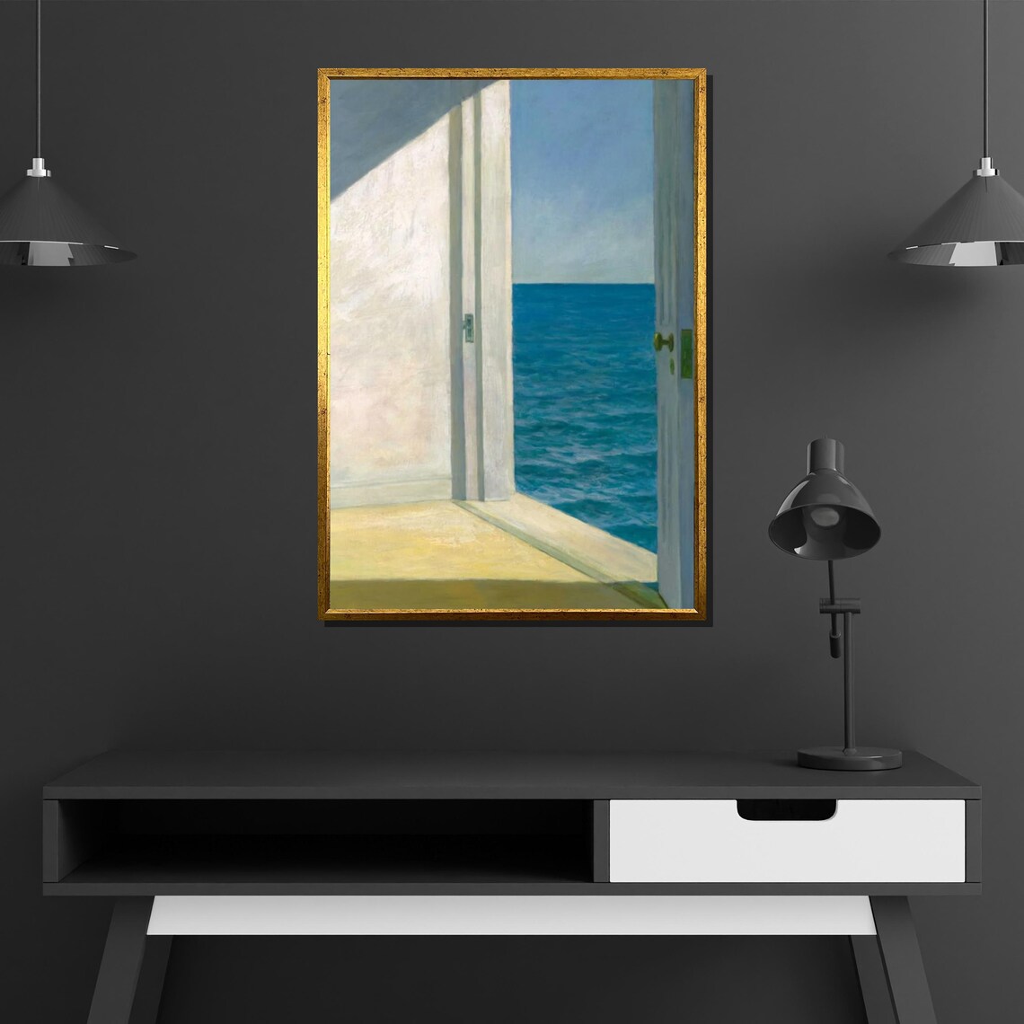 Edward Hopper Rooms by the Sea Sunlit Doorway Ocean View Art Poster - Image 4