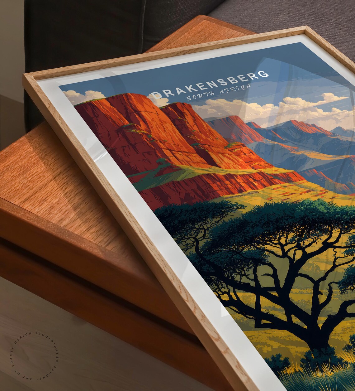 Drakensberg South Africa Red Rock Amphitheatre Sunset Travel Poster - Image 6