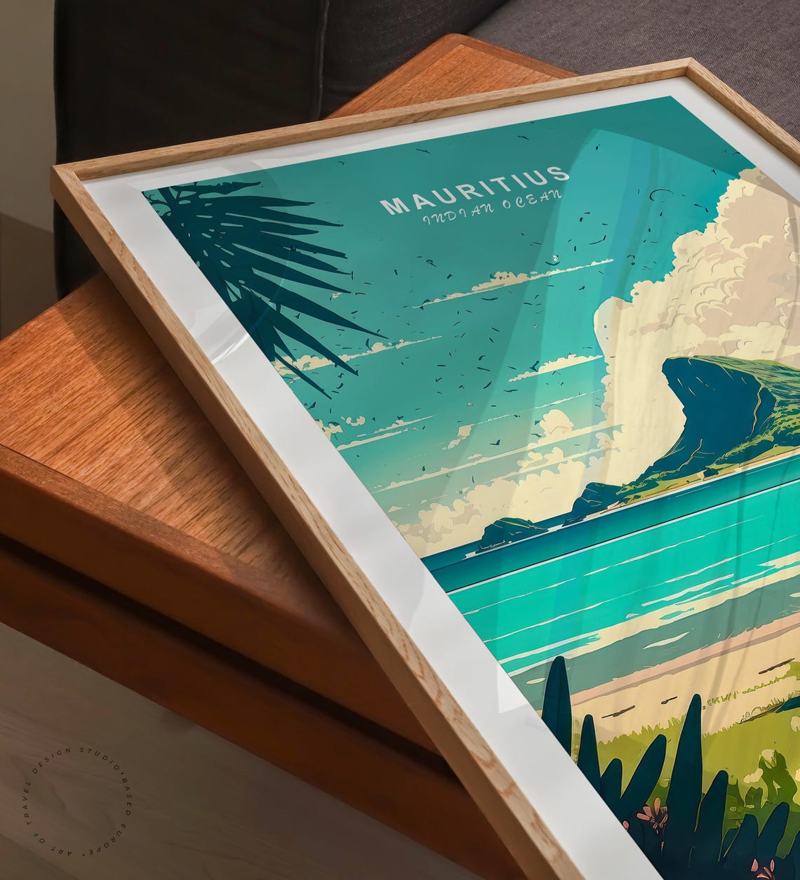 Mauritius Indian Ocean Basalt Mountain Turquoise Beach Island Poster - Image 6