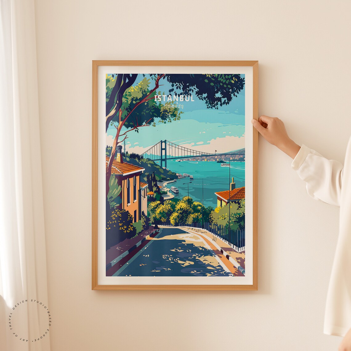 Istanbul Turkey Bosphorus Bridge Street View Sea Vista Poster - Image 2