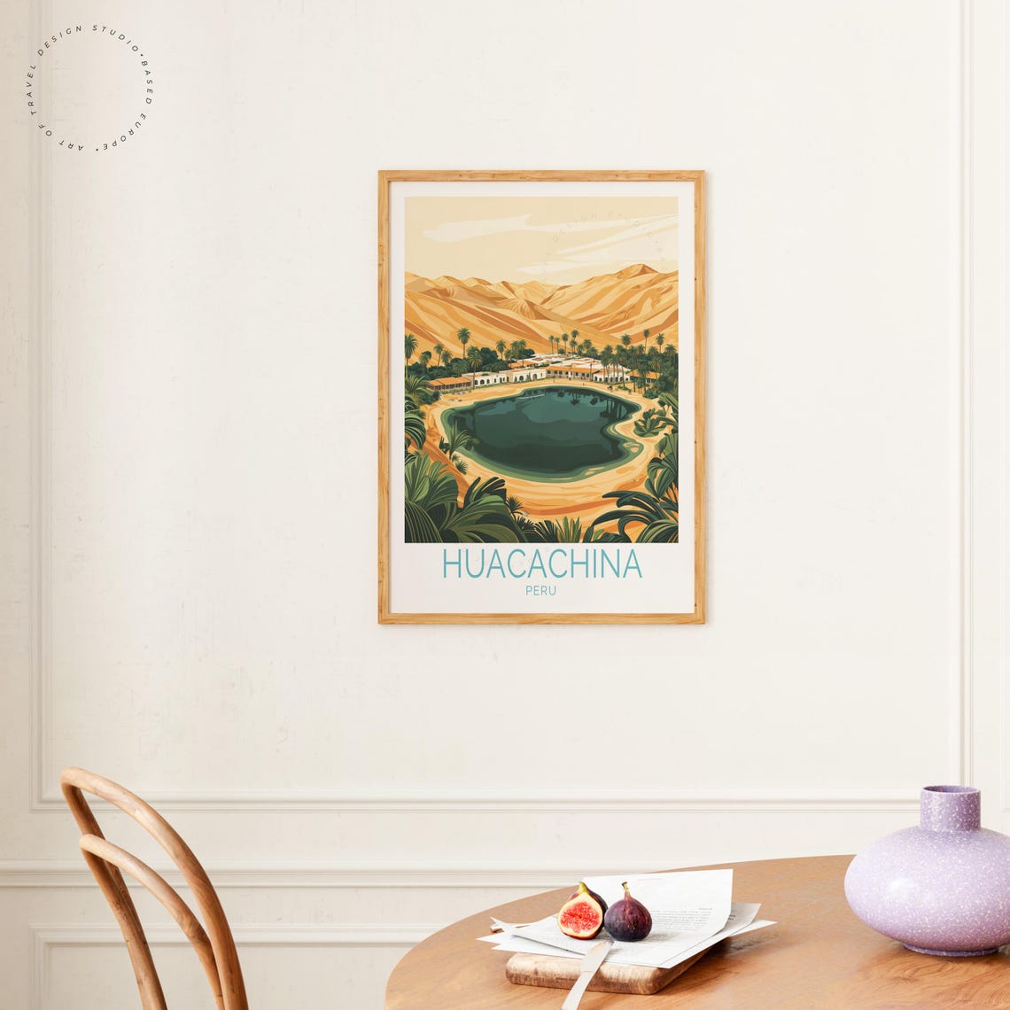 Huacachina Peru Golden Sand Dunes Emerald Lagoon Travel Poster - Image 4