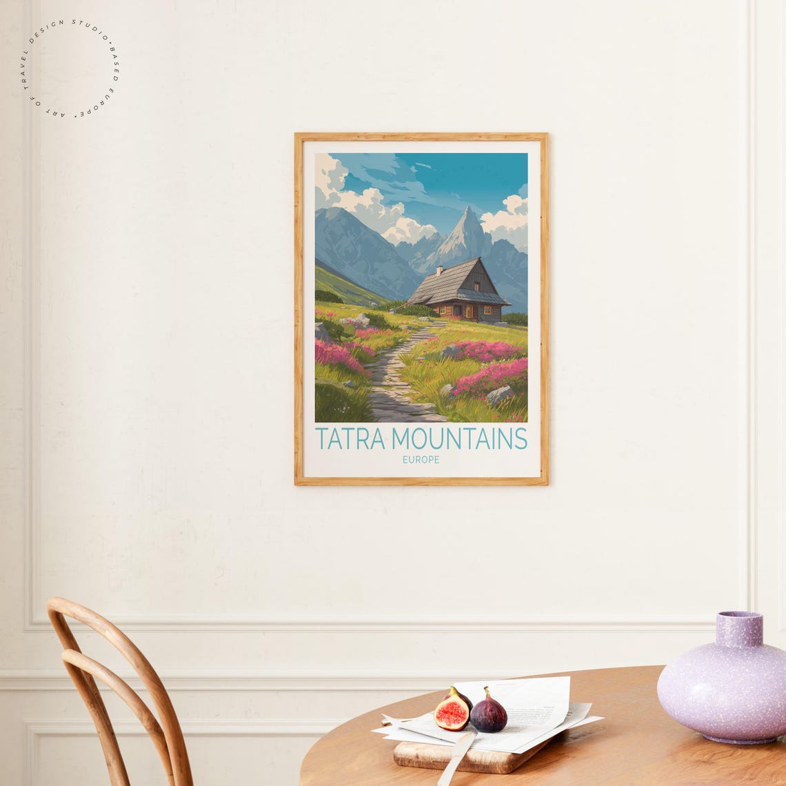 Tatra Mountains Europe Alpine Cabin Path Wildflowers Travel Poster - Image 4