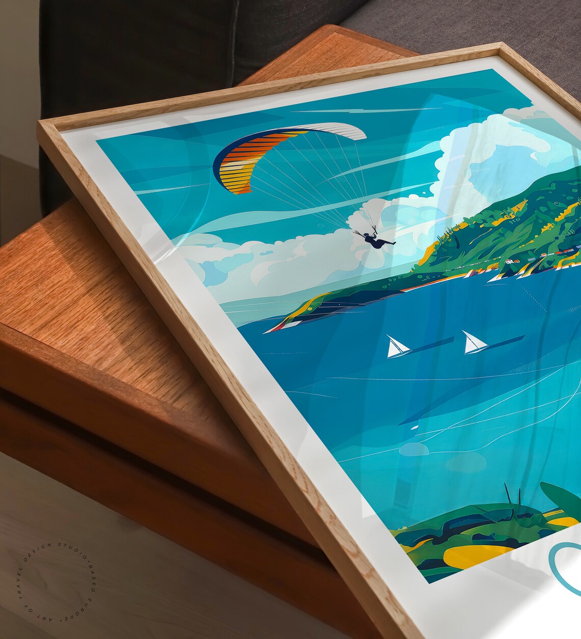 Scenic Oludeniz Turkey Paraglider Above Turquoise Lagoon Poster - Image 3
