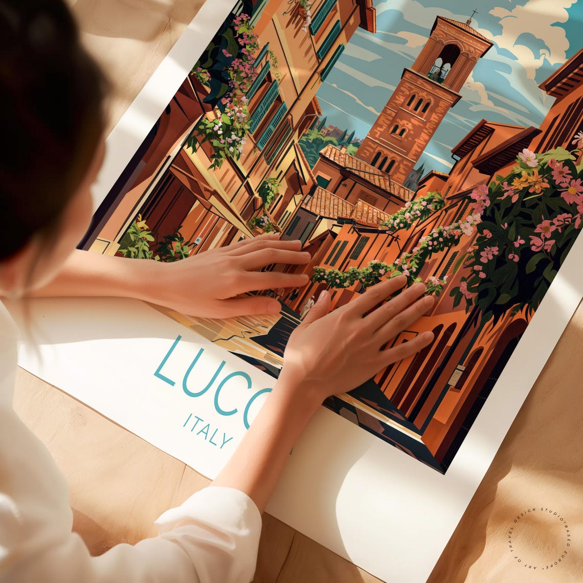 Lucca Italy Travel Poster, Tuscany Art Print - Image 3