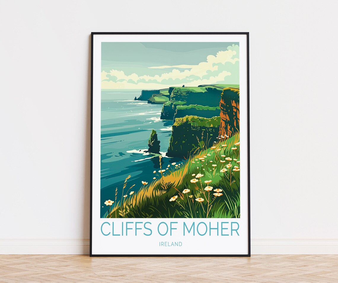Cliffs Of Moher Travel Poster, Ireland Wall Art