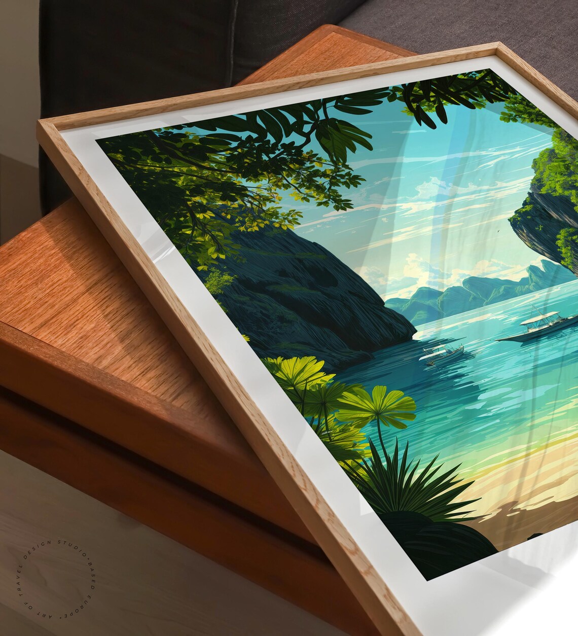El Nido Philippines Island Boats Limestone Cliffs Travel Poster - Image 6