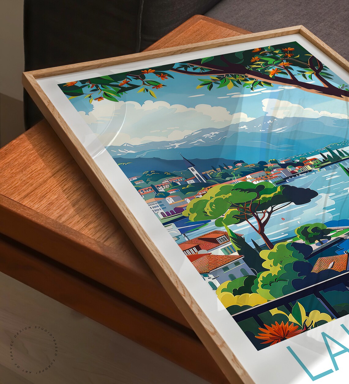 Lake Geneva Travel Poster, Switzerland Wall Art - Image 3