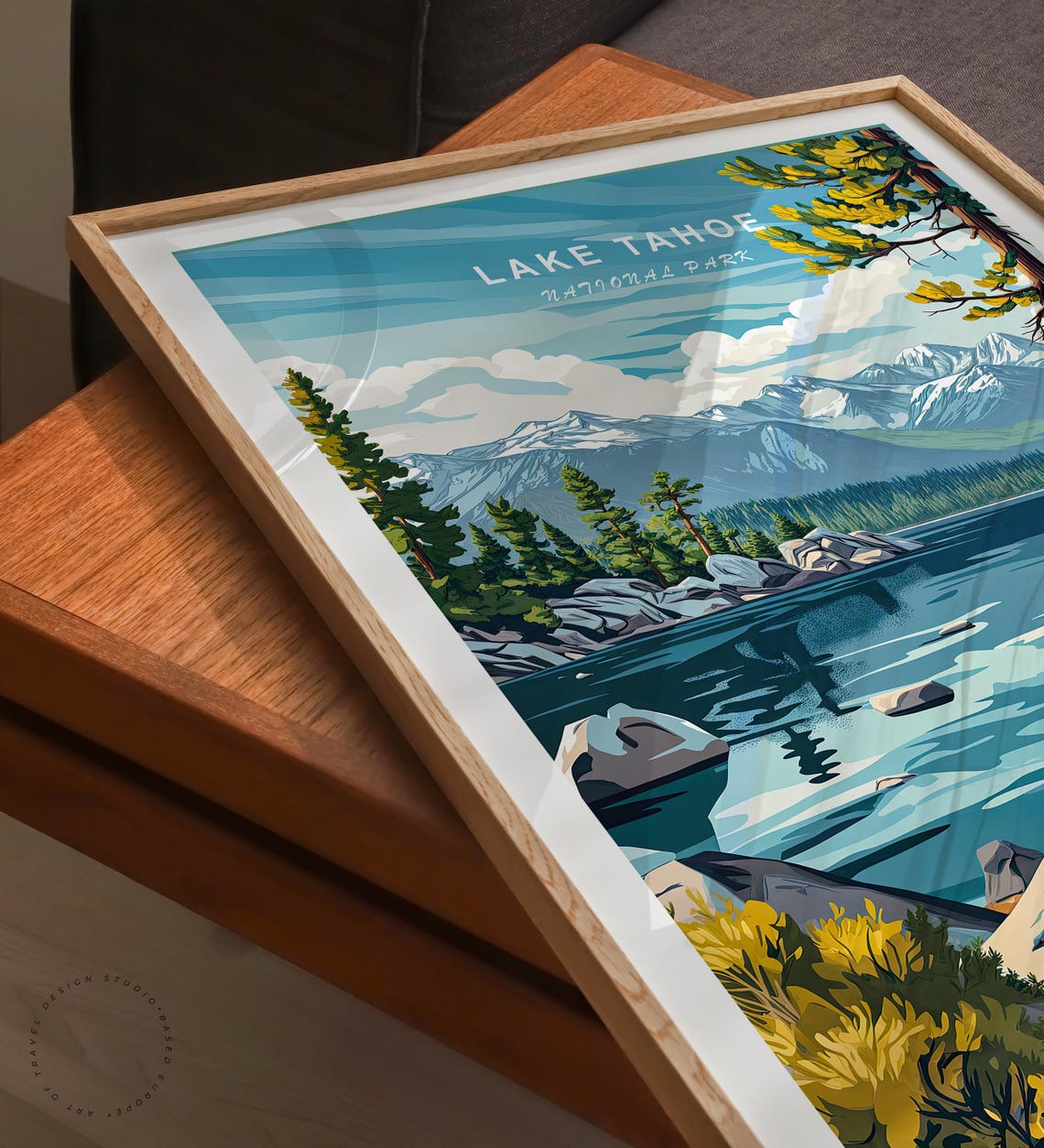 Lake Tahoe National Park Travel Poster Mountain Lake Poster California National Park Wall Art Wedding Gifts Home Decor - Image 3