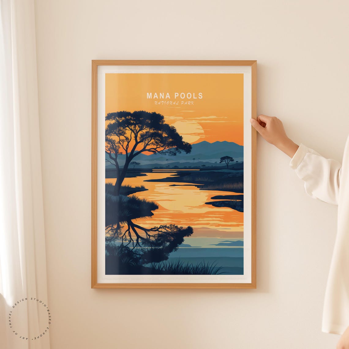 Mana Pools National Park Sunset River Acacia Tree Safari Poster - Image 5