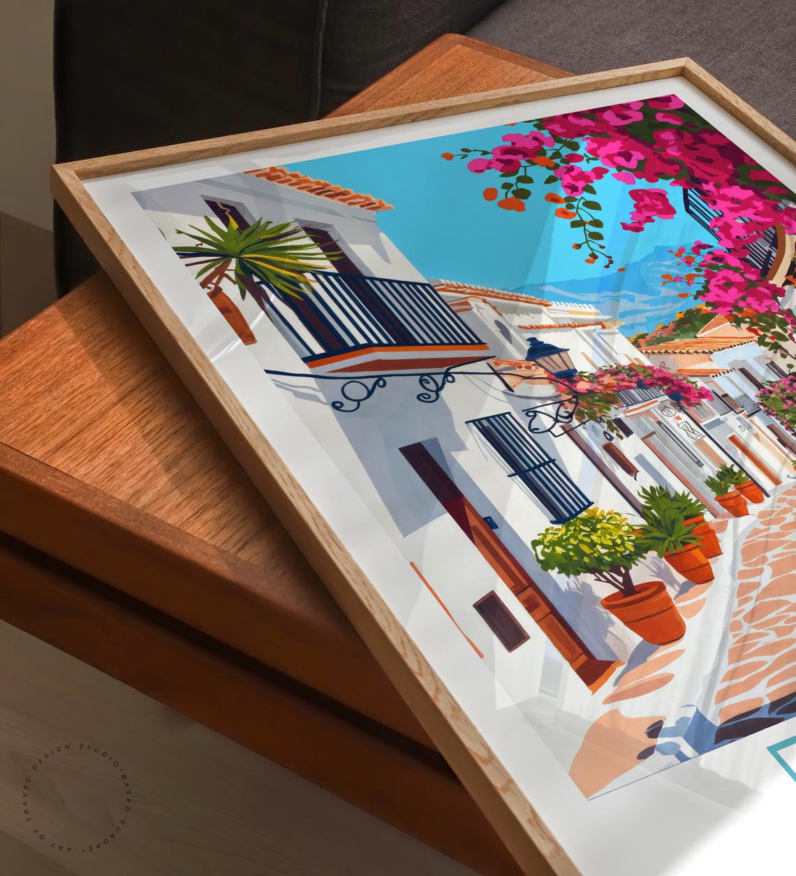 Estepona Spain Whitewashed Street Bougainvillea Costa Del Sol Poster - Image 6