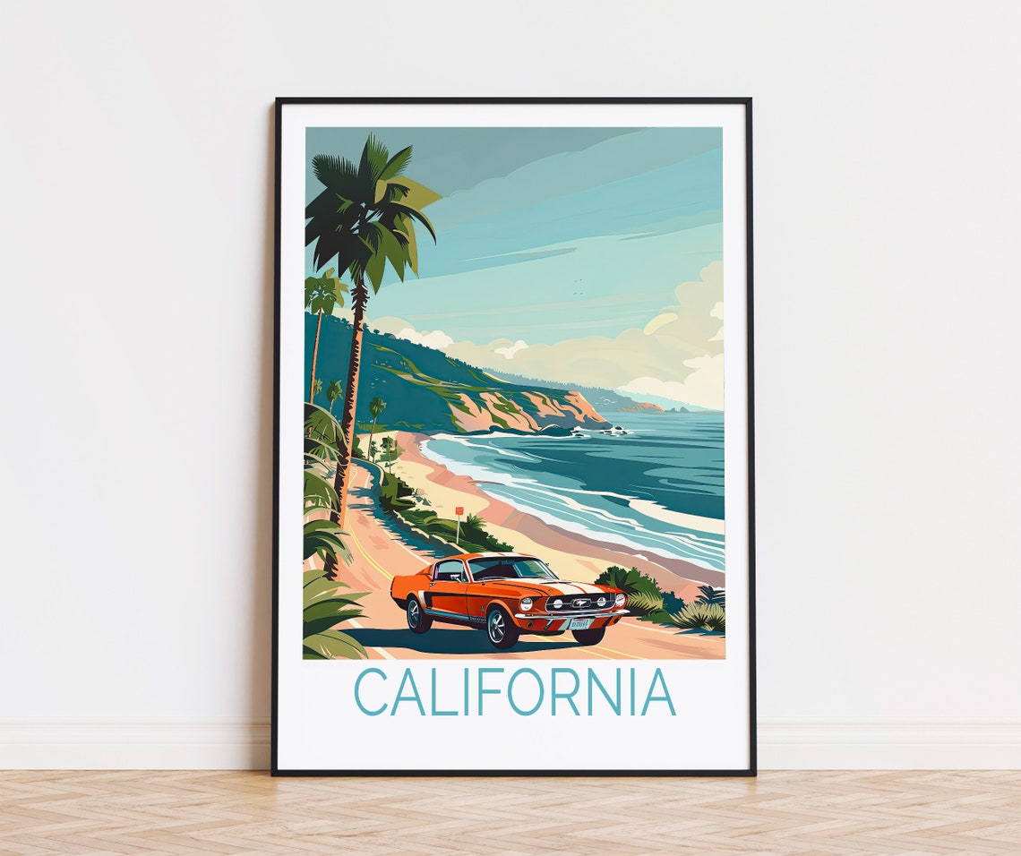 California Usa Travel Poster Us State Wall Art California Coast Poster California Custom Travel Poster Personalised Gifts
