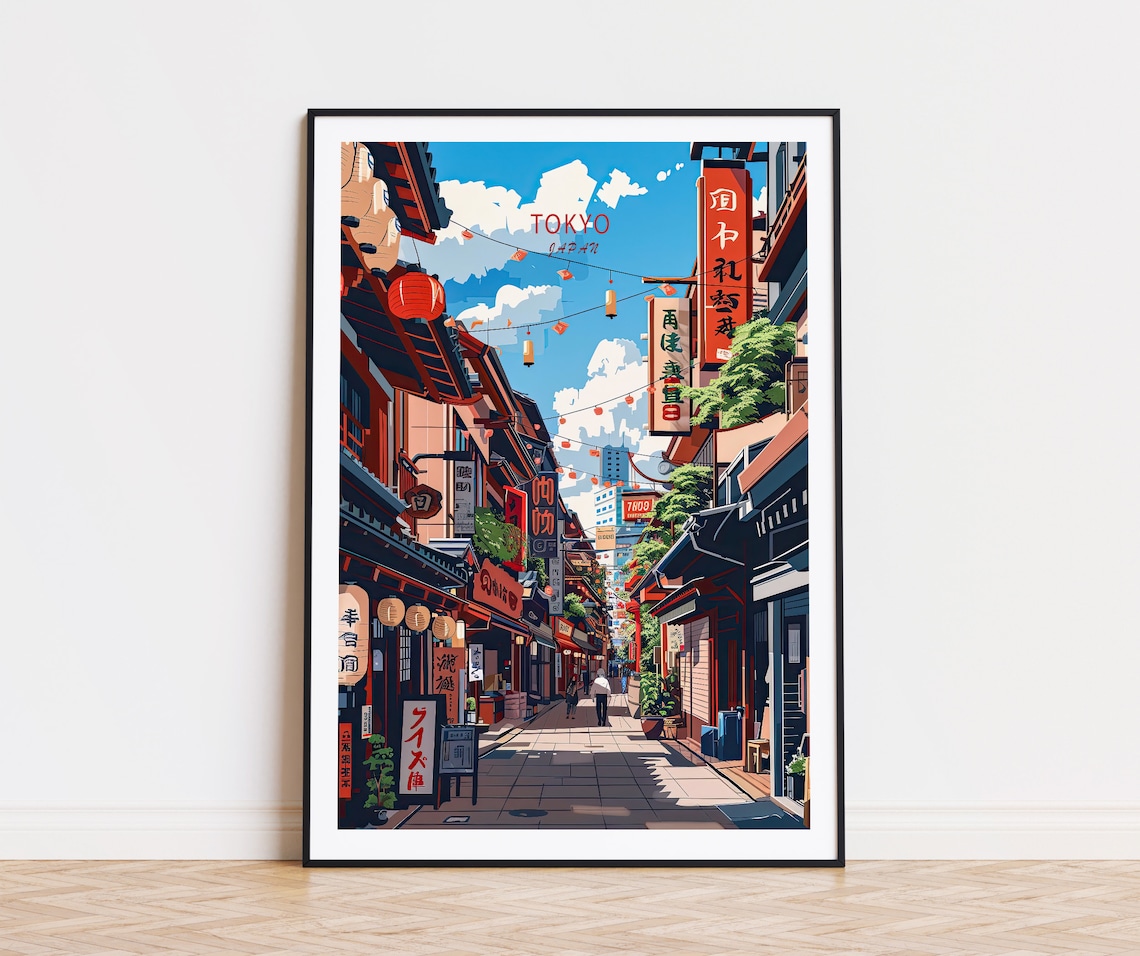 Tokyo Japan Travel Poster, Japanese City Decor