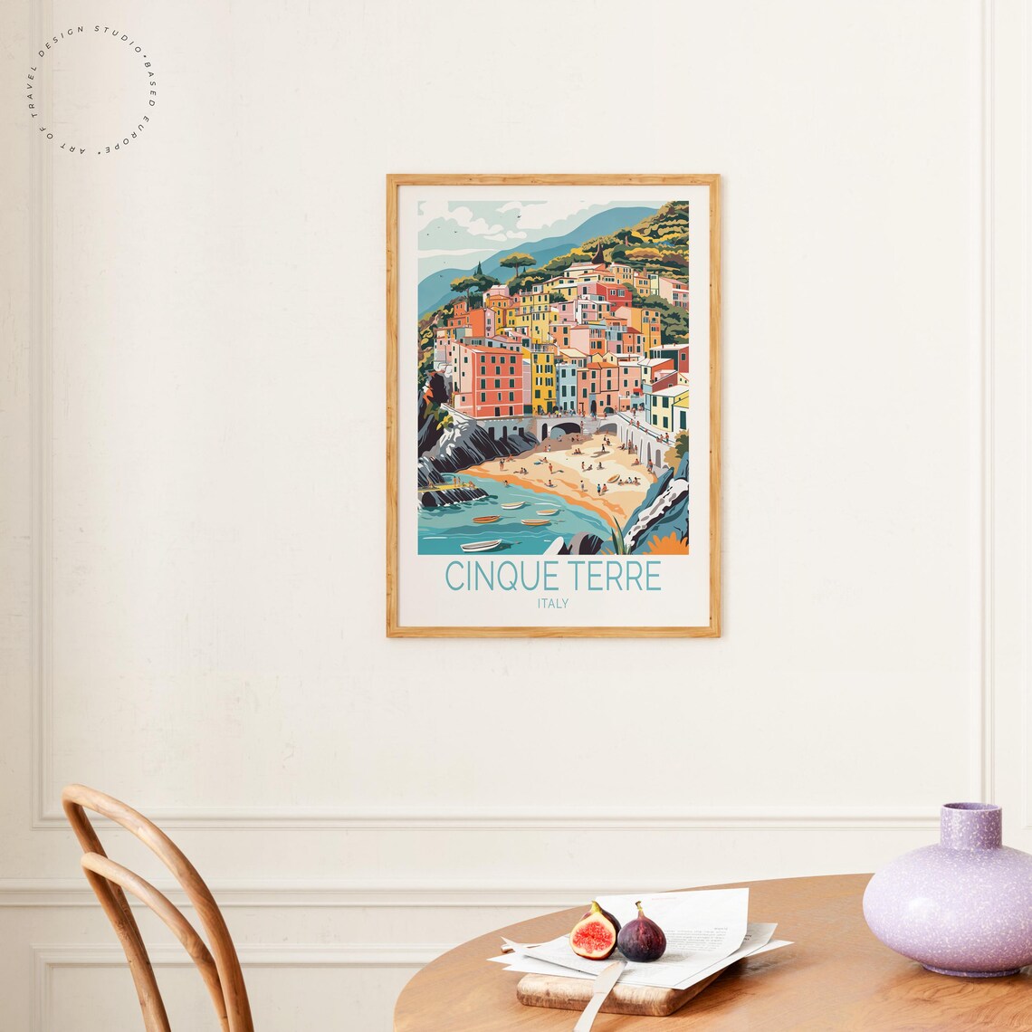 Cinque Terre Italy Colorful Village Beach Boats Liguria Travel Poster - Image 4