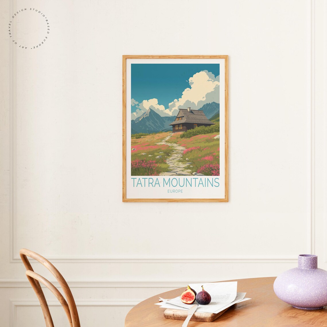 Tatra Mountains Europe Wildflower Meadow Cabin Vintage Travel Poster - Image 4