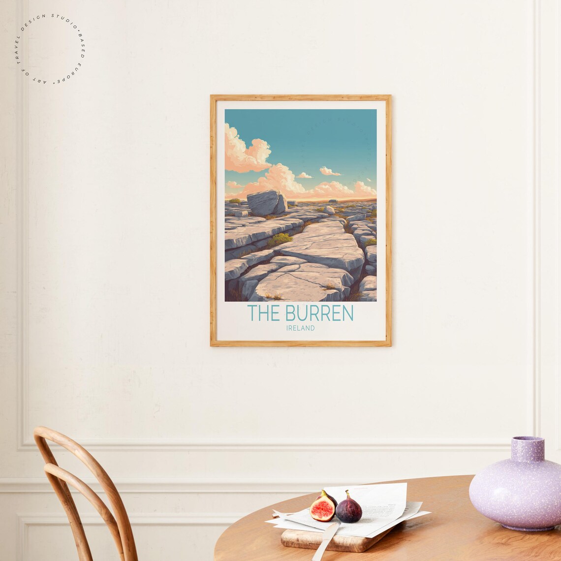 The Burren Ireland Limestone Landscape Golden Sky Travel Poster - Image 4