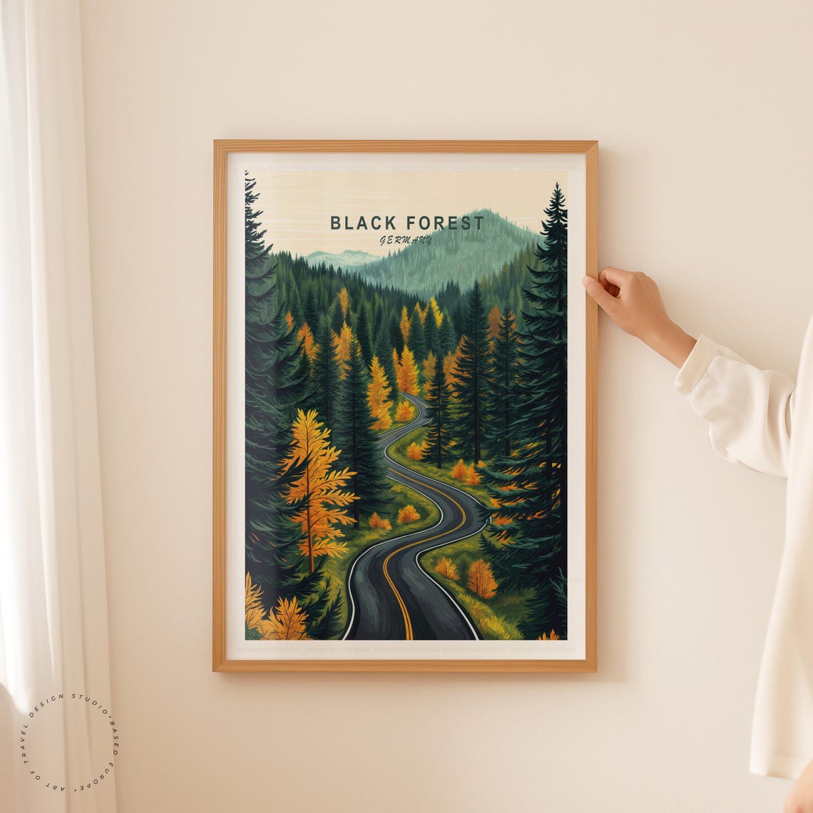 Black Forest Germany Winding Road Autumn Pines Mountain View Poster - Image 5
