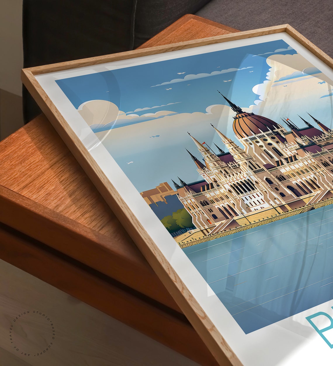 Budapest Hungary Parliament Building On The Danube Travel Poster - Image 3