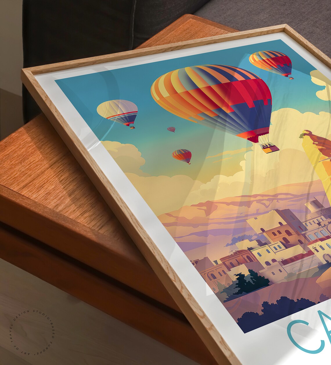 Cappadocia Turkey Giant Balloons Over Rock Town Travel Poster - Image 3