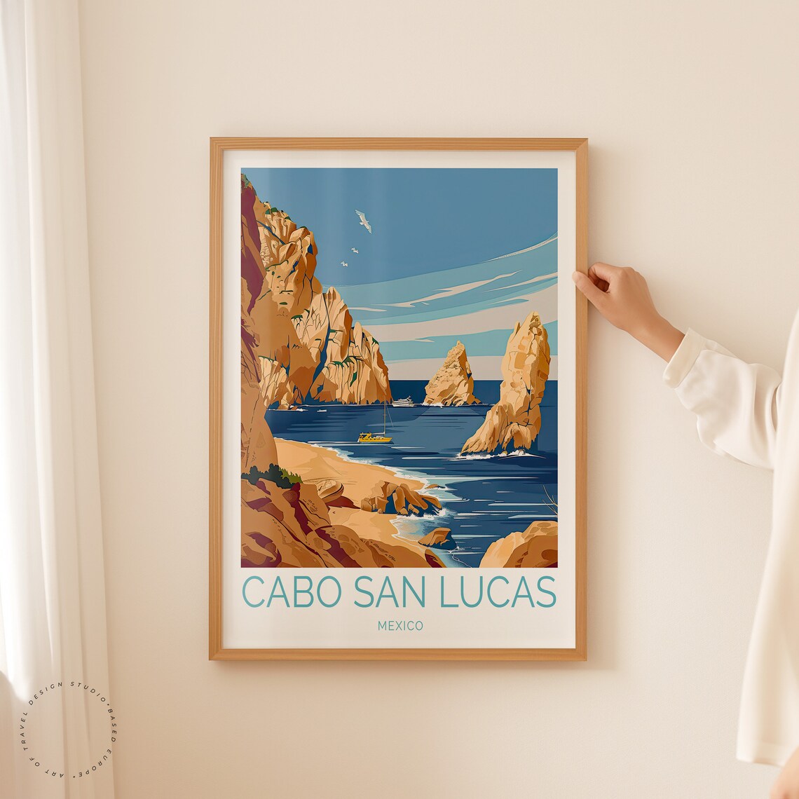 Cabo San Lucas Mexico El Arco Rocky Cove Beach Blue Ocean Poster - Image 2