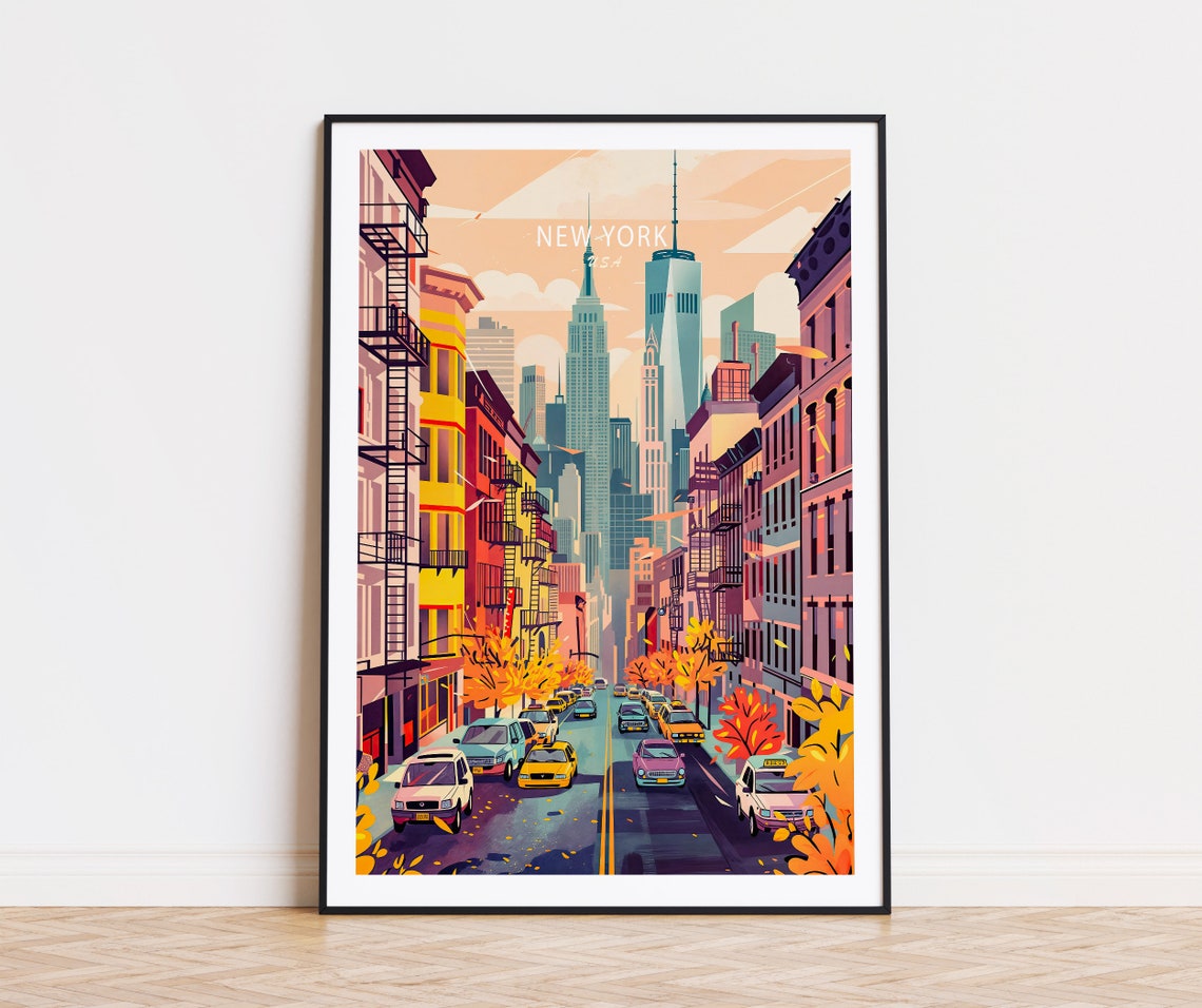 New York, USA Travel Poster Art Print