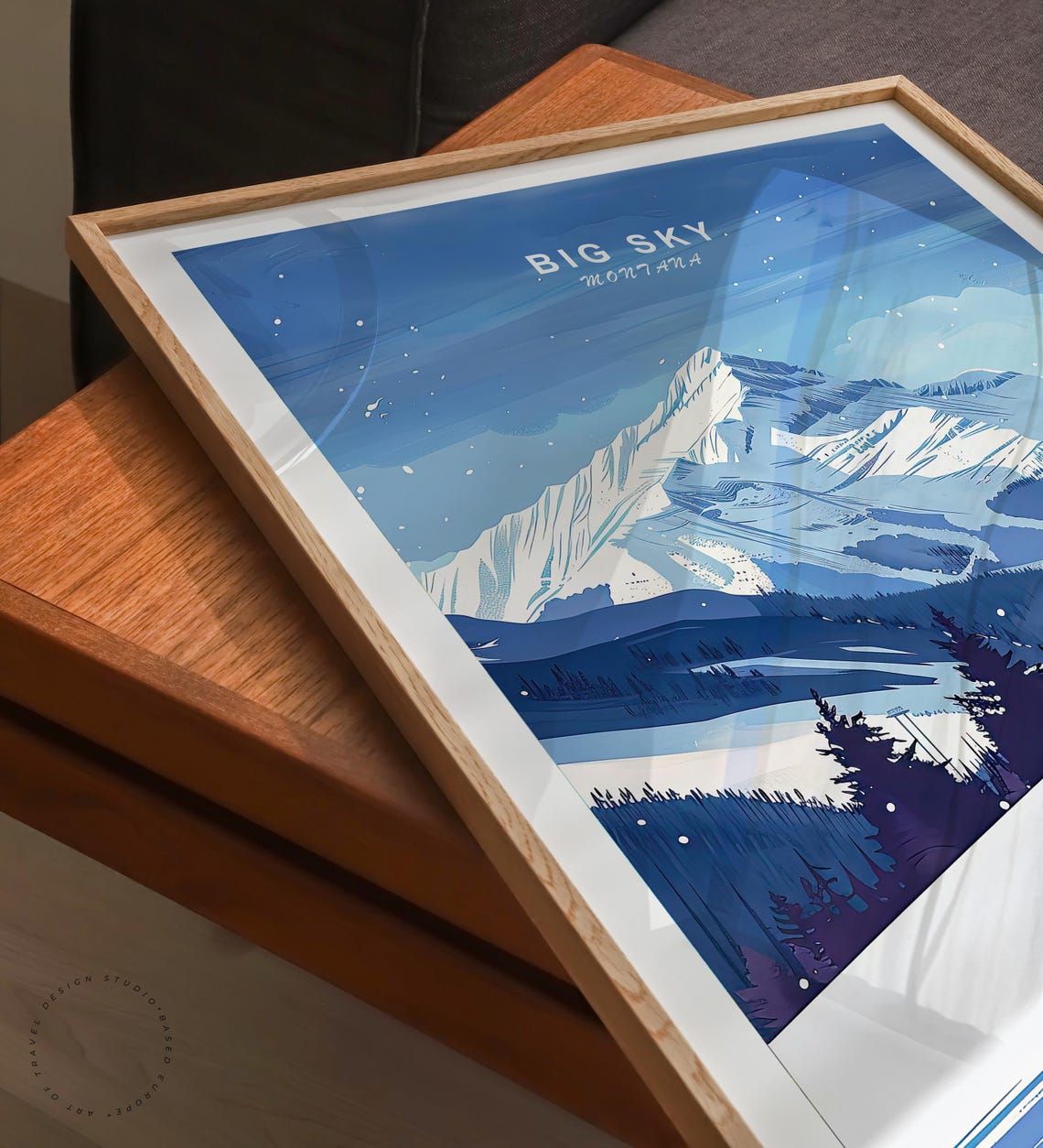 Big Sky Montana Travel Poster Montana Wall Art Big Sky Montana Print Winter Poster Birthday Gifts Custom Travel Poster - Image 3