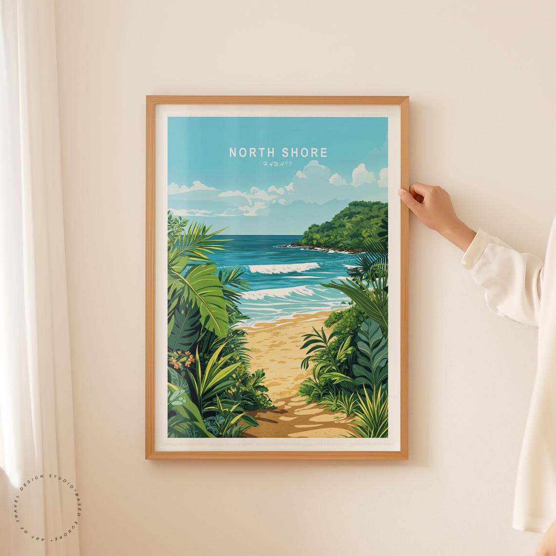 North Shore Hawaii Tropical Beach Jungle Pathway Ocean Travel Poster - Image 5