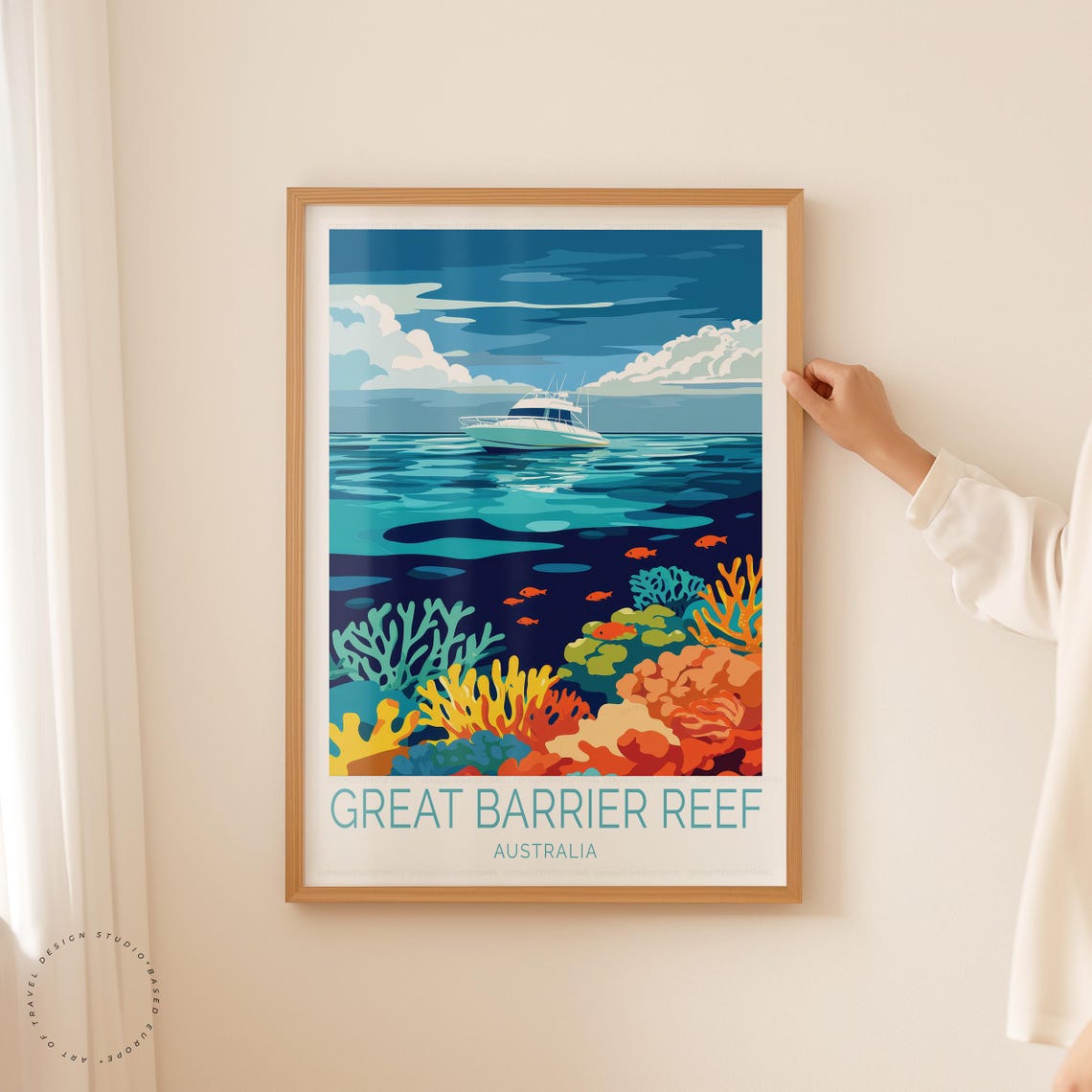 Great Barrier Reef Australia Coral Reef Dive Boat Travel Poster - Image 5